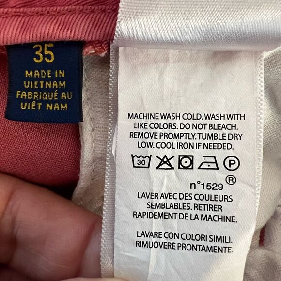 Polo Ralph Lauren Mens Relaxed Fit Cotton Coral Shorts Pockets Flat Front Sz 35 - Picture 8 of 10